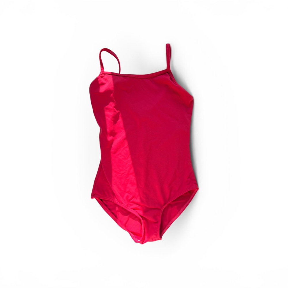 Bloch girls Bright Pink strap leotard size 6x-7